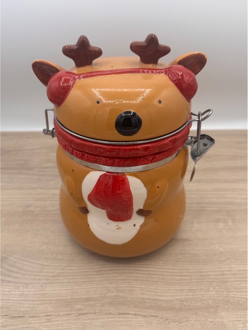ConAgra Foods Reindeer Ceramic Cookie Jar Christmas Preowned
